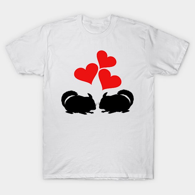 Hearts & Chinchillas T-Shirt by BittenByPolecats